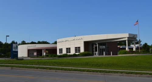 Harrison County Community Hospital street view on a sunny day