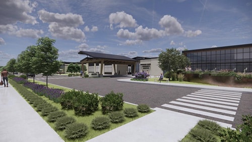 A street view rendering of the planned HCCH facility